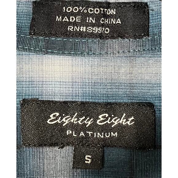 Eighty Eight Platinum Blue Plaid Boyfriend Button Down Shirt Reg Size Small - Picture 4 of 6